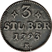 3 Stüber - Charles Theodor, Germany, 1792-1794 reverse image