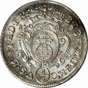 ⅙ Thaler - John William, Germany, 1710-1715 reverse image