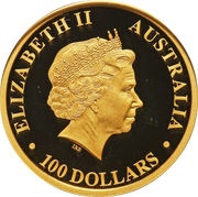 100 Dollars - Elizabeth II 4th Portrait - The Australian Nugget - Gold Bullion Coin obverse image