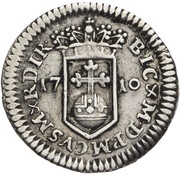 ¼ Ducat - John William II Silver pattern strike, Germany, 1710 reverse image