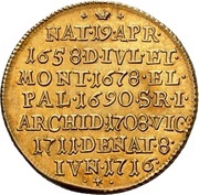 4 Ducats - John William II Death, Germany, 1716 reverse image