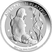 100 Dollars - Elizabeth II 4th Portrait - Platypus - Platinum Bullion Coin, Australia, 2011-2017 reverse image