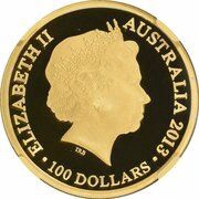 100 Dollars - Elizabeth II 4th Portrait - Kangaroo - Gold Bullion Coin obverse image