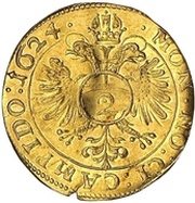 2 Kreuzers Gold pattern strike, Germany, 1624 reverse image