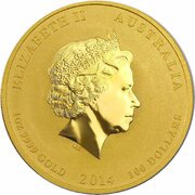 100 Dollars - Elizabeth II 4th Portrait - Year of the Horse - Gold Bullion Coin obverse image