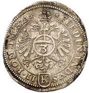 3 Kreuzer, Germany, 1623 reverse image