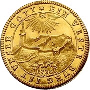 1 Ducat Augsburg Confession, Germany, 1730 reverse image
