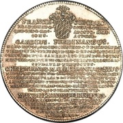 1 Thaler - Charles Ferdinand, Christian Moritz Eugen and Maximilian Frederick, Germany, 1759 reverse image