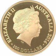 100 Dollars - Elizabeth II 4th Portrait - Year of the Horse - Gold Bullion Coin obverse image