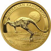 100 Dollars - Elizabeth II 4th Portrait - Kangaroo - Gold Bullion Coin, Australia, 2015 reverse image