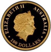 100 Dollars - Elizabeth II 4th Portrait - Wedge-tailed Eagle - Gold Proof obverse image