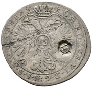 15 Kreuzers Countermark, Germany, 1715 reverse image