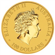 100 Dollars - Elizabeth II 4th Portrait - Kangaroo - Gold Bullion Coin obverse image