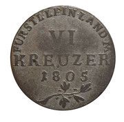 6 Kreuzers Charles Frederick William, Germany, 1805 reverse image