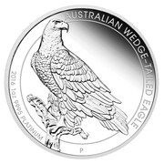 100 Dollars - Elizabeth II 4th Portrait - Wedge-tailed Eagle - Platinum Proof reverse image