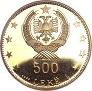 500 Lekë Prince Skanderbeg, Albania, 1968-1970 reverse image