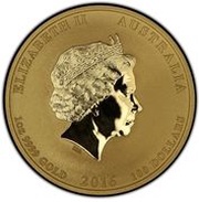100 Dollars - Elizabeth II 4th Portrait - Year of the Monkey - Gold Bullion Coin obverse image