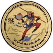 100 Dollars - Elizabeth II 4th Portrait - Year of the Monkey - Gold Bullion Coin, Australia, 2016 reverse image