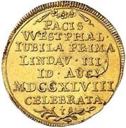 ½ Ducat Peace of Westphalia, Germany, 1748 reverse image