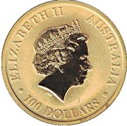 100 Dollars - Elizabeth II 4th Portrait - Kangaroo - Gold Bullion Coin obverse image