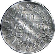 4 Mariengroschen - Simon Henry, Germany, 1672 reverse image