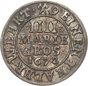 4 Mariengroschen - Simon Henry, Germany, 1672 reverse image