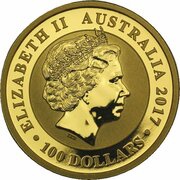 100 Dollars - Elizabeth II 4th Portrait - Australian Swan - Gold Bullion Coin obverse image