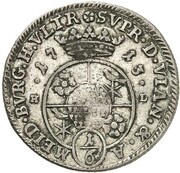 ⅙ Thaler - Frederick Adolphus, Germany, 1712-1713 reverse image