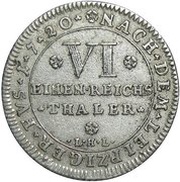 ⅙ Thaler - Simon Henry Adolphus, Germany, 1720 reverse image