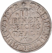 ⅓ Reichsthaler - Simon Henry, Germany, 1672 reverse image