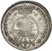 ⅓ Thaler - Frederick Adolphus, Germany, 1714 reverse image