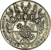 ⅔ Thaler / 1 Gulden - Simon Henry Adolphus, Germany, 1719-1722 reverse image
