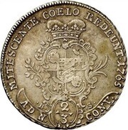 ⅔ Thaler - Simon August 38th Birthday, Germany, 1765 reverse image
