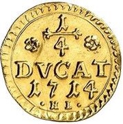 ¼ Ducat - Frederick Adolphus, Germany, 1714-1715 reverse image