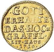 1 Ducat - Frederick Adolphus 43rd Birthday, Germany, 1710 reverse image