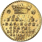 1 Ducat - Frederick Adolphus 47th Birthday, Germany, 1714 reverse image