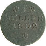 1 Heller - Paul Alexander Leopold II, Germany, 1802-1816 reverse image