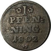 1 Pfenning - Frederick William Leopold, Germany, 1791-1802 reverse image