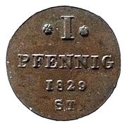 1 Pfennig - Paul Alexander Leopold II, Germany, 1828-1840 reverse image