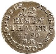 1⁄12 Thaler - Frederick William Leopold, Germany, 1789-1790 reverse image