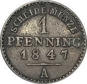 1 Pfenning - Paul Alexander Leopold II, Germany, 1847 reverse image