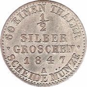 ½ Silbergroschen - Paul Alexander Leopold II, Germany, 1847 reverse image