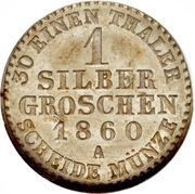 1 Silbergroschen - Paul Frederick Emil Leopold III, Germany, 1860 reverse image