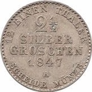 2½ Silbergroschen - Paul Alexander Leopold II, Germany, 1847 reverse image