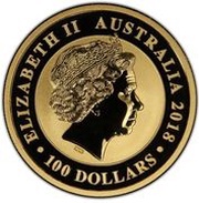 100 Dollars - Elizabeth II 4th Portrait - Australian Gold Swan obverse image