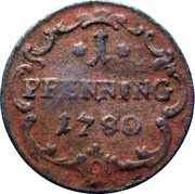 1 Pfenning - Charles Thomas, Germany, 1769-1781 reverse image