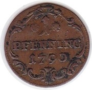 1 Pfennig - Dominik Constantine, Germany, 1790 reverse image