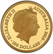 100 Dollars - Elizabeth II 4th Portrait - 25th Anniversary Australian Kangaroo obverse image