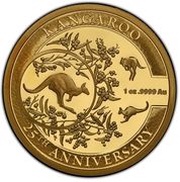100 Dollars - Elizabeth II 4th Portrait - 25th Anniversary Australian Kangaroo, Australia, 2018 reverse image