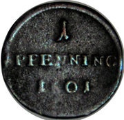 1 Pfenning - Dominik Constantine, Germany, 1800-1802 reverse image